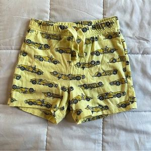 Baby Gap - shorts - Yellow, race car print, Sz: 18-24M